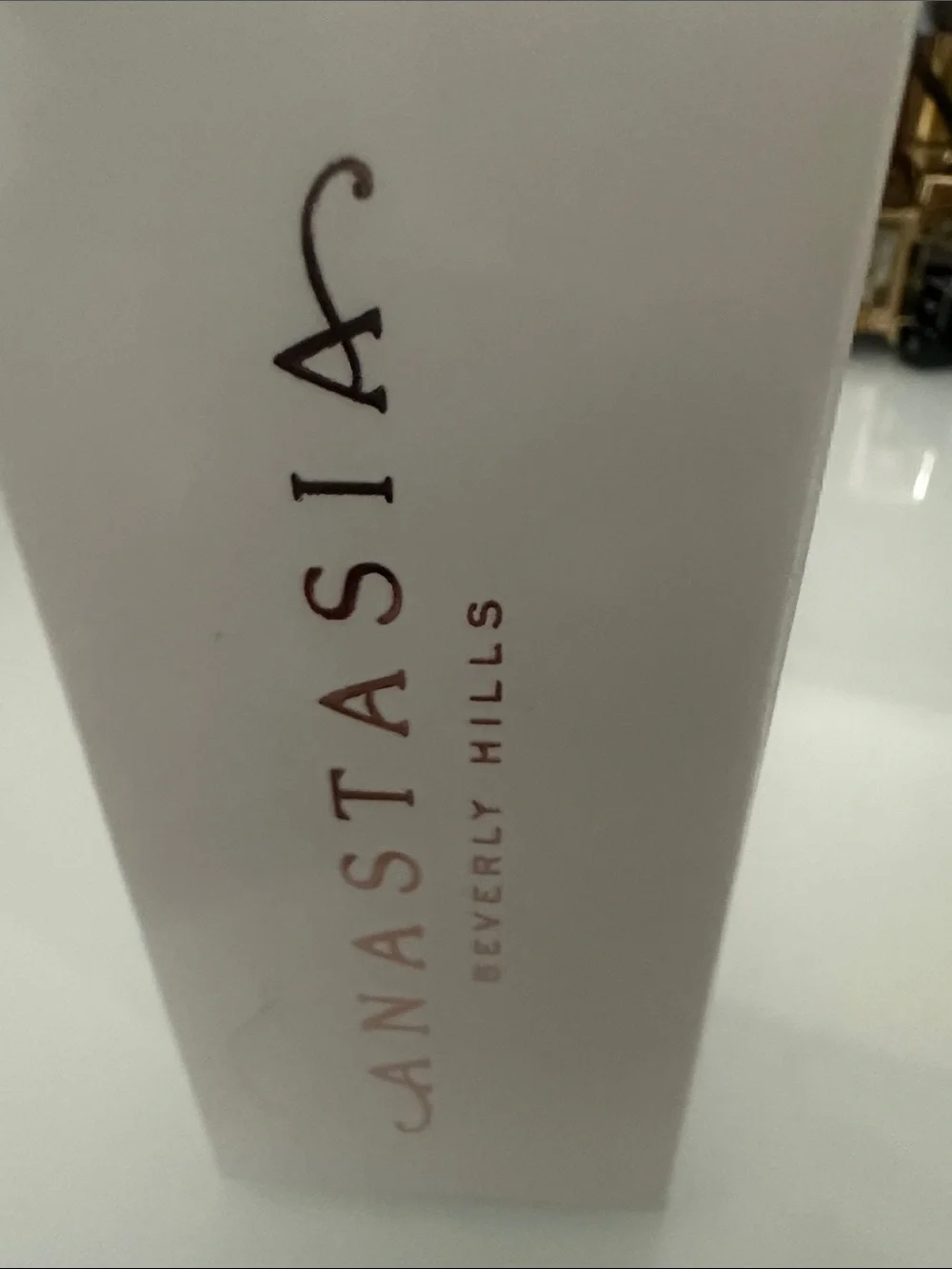 Anastasia White Cosmetic Box with Black Barcode